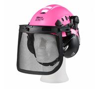 TRUTZHOLM Forstschutzhelm Forsthelm Protezione Testa Visiera Orecchio Pink