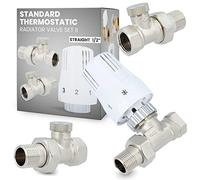 TRV Standard II Kit valvola radiatore termostatico 1/2" in ottone Controllo riscaldamento centralizzato Testa termostatica M30 x 1,5 viti di ritorno