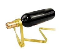 Trveqhk Portabottiglie singolo - Supporto sospeso per bottiglie di vino - Nastro in metallo a forma di espositore per liquori per whisky matrimonio salvaspazio decorativo da cucina