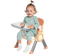 Trveqhk Sedia da pranzo per bambini, rialzo per tavolo, sgabello da gioco leggero, sedile compatto multifunzionale da pavimento con musica per studiare e giocare