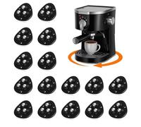 TRVL FIELDER Rotelle autoadesive girevoli universali girevoli a 360°, mini cuscinetti a sfera per piccoli utensili da cucina, pattumiera fai da te (con 3 cuscinetti a sfera, nero, 16 pezzi)