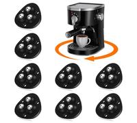 TRVL FIELDER Rotelle autoadesive girevoli universali girevoli a 360°, mini cuscinetti a sfera per piccoli utensili da cucina,pattumiera fai da te (con 3 cuscinetti a sfera, nero, 8 pezzi)