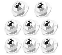 TRVL FIELDERR Rotelle autoadesive girevoli a 360° per mobili, ruota universale in acciaio da 1”, capacità di carico 12,7 kg per ruota, per contenitori per elettrodomestici da cucina (8 pezzi)