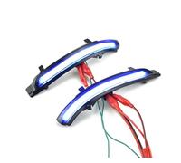 TRVQOT Indicatore Direzione Dinamico LED Per Skoda Per Octavia Per Superb 2008-2014 Dinamica LED Lampeggiante Segnale Di Girata Luce Dello Specchio RH3T0949102(Blue and yellow)