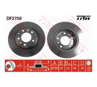 2x TRW DF2758 Disco Freno per VW Golf III 1H1 1H5 Passat 35I 3A2 Vento
