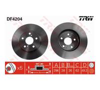 TRW 2x Disco Freni Anteriore 296 Ventilato per Toyota Previa _R3_ Camry