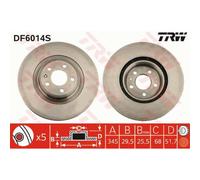 TRW 2x Disco Freni Anteriore 345 Ventilato per Audi Q5 8RB 8R A4 Avant 8K5