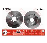 TRW 2X Disco Freno Anteriore 253 Ventilato Per Opel Agila (A) H00 Subaru