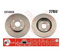 TRW 2X Disco Freno Anteriore 254 Ventilato Per Toyota Paseo Coupe EL54