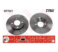 TRW 2X Disco Freno Anteriore 256 Completo Per Audi 80 89 89Q 8A B3 100 44