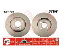 TRW 2X Disco Freno Anteriore 280 Ventilato Per MINI Mini R56 R57 R55 DF4799