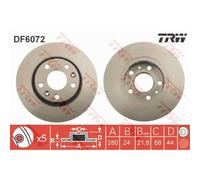 TRW 2X Disco Freno Anteriore 280 Ventilato Per Renault Zoe BFM_ Scénic III