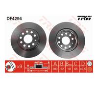 Disco freno TRW DF4294 anteriore, ventilato, altamente carbonizzato, 1 Pezzo