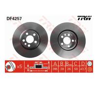 Disco freno TRW DF4257 anteriore, ventilato, 1 Pezzo