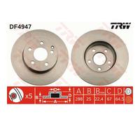 TRW 2X Disco Freno Anteriore 288 Ventilato Per Mercedes-Benz Classe C W204