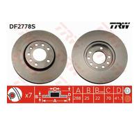 TRW 2X Disco Freno Anteriore 288 Ventilato Per Opel Vectra B J96 31_ Saab