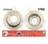 TRW 2X Disco Freno Anteriore 289 Ventilato Per Ford Ranger ES ET TU Mazda