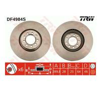 TRW 2X Disco Freno Anteriore 290 Ventilato Per Iveco Daily IV Kipper DF4984S
