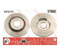 TRW DF6174 Disco freno