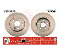 TRW 2X Disco Freno Anteriore 296 Ventilato Per Opel Insignia A Caravan G09
