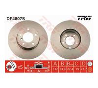 TRW 2X Disco Freno Anteriore 312 Ventilato Per BMW Serie 3 Touring E91 F31 X1