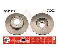 TRW 2X Disco Freno Anteriore Ø324Mm Ventilato Per BMW 7 Serie E65 E66 E67