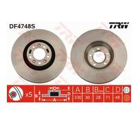 TRW 2X Disco Freno Anteriore 330 Ventilato Per Citroën C6 TD C5 III Break