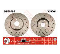TRW 2X Disco Freno Anteriore 330 Ventilato Per Mercedes-Benz E-Class DF6079S