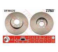 TRW 2X Disco Freno Anteriore 332 Ventilato Per BMW X5 F15 F85 E70 X6 F16