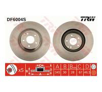 TRW 2X Disco Freno Anteriore 345 Ventilato Per Mercedes-Benz CLK C209 A209