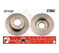 TRW 2X Disco Freno Posteriore 245 Voll Per Audi 80 8C B4 89 89Q 8A B3