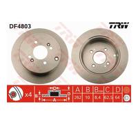 TRW 2X Disco Freno Posteriore 262 Completo Per Hyundai I20 PB PBT Getz TB MC