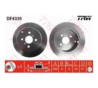TRW 2X Disco Freno Posteriore 268 Completo Per Toyota Yaris SCP1_ NLP1_ NCP1_