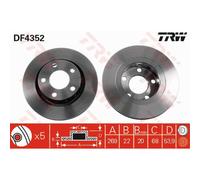 TRW 2X Disco Freno Posteriore 269 Ventilato Per VW Passat Variant 3B6 3B5 3B3