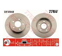 TRW 2X Disco Freno Posteriore 278 Completo Per Mercedes-Benz Classe C W204 S204