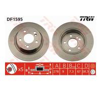 TRW 2X Disco Freno Posteriore 278 Completo Per Mercedes-Benz SL R129 190 W201