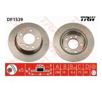 TRW 2x Disco Freno Posteriore 280 Pieno per BMW 3er Compatto E46 E36 DF1539