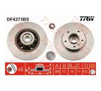 TRW 2x Disco Freno Posteriore 280 Pieno per Renault Trafic II Scatola Fl Jl El
