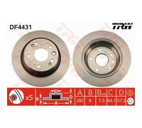 TRW 2X Disco Freno Posteriore 282 Completo Per Honda Accord VII Tourer CM