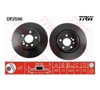 TRW 2x Disco Freno Posteriore 300 Ventilato per MERCEDES-BENZ CLASSE S W140