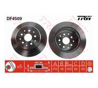 Disco freno TRW DF4509 posteriore, pieno, 1 Pezzo