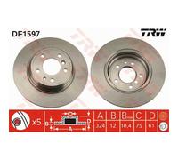 TRW 2x Disco Freno Posteriore 324 Pieno per BMW 7er E38 8er E31 DF1597