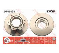 TRW 2X Disco Freno Posteriore Ø324MM Ventilato Per Mercedes Vario Kipper B670