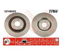 TRW 2X Disco Freno Posteriore 330 Ventilato Per Audi Q5 8RB 8R A5 Cabriolet