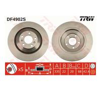 TRW 2X Disco Freno Posteriore 335 Ventilato Per VW Phaeton 3D Audi A8 4E