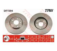 TRW 2x Disco Frontale Ø300mm Ventilato per Mercedes Sl Saloon R129 W124 W201