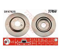 TRW 2x Disco Frontale Ø360mm Ventilato per Land Rover Discovery IV Range L319