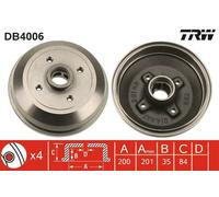 TRW Tamburo freno DB4006 Posteriore Ø100 mm