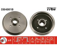 TRW DB4081B Tamburo freno per AUDI,SEAT,VW