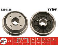 TRW DB4128 Tamburo freno per CITROËN,PEUGEOT